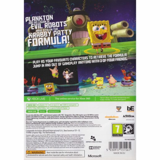 SpongeBob Squarepants Planktons Robotic Revenge Xbox 360 (Begagnad)