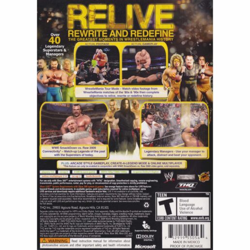 WWE Legends of Wrestlemania Xbox 360 IMPORT (Begagnad)