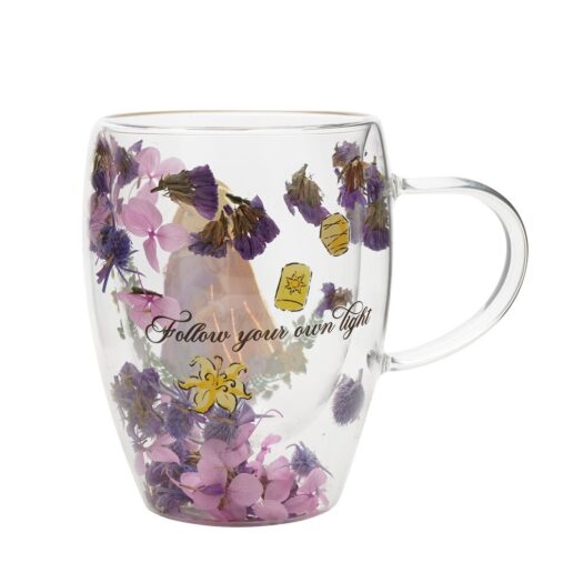 Disney Rapunzel floral decorative glass mug