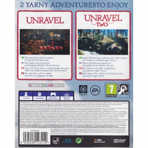 Unravel + Unravel Two Yarny Bundle Playstation 4 PS4 Nordic (Begagnad)