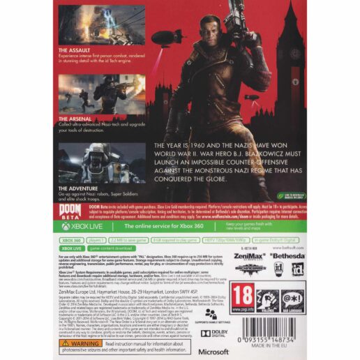 Wolfenstein The New Order Xbox 360 (Begagnad)