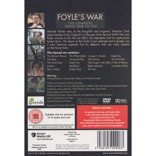 Foyles War The Complete Series One to Five DVD (Begagnad)