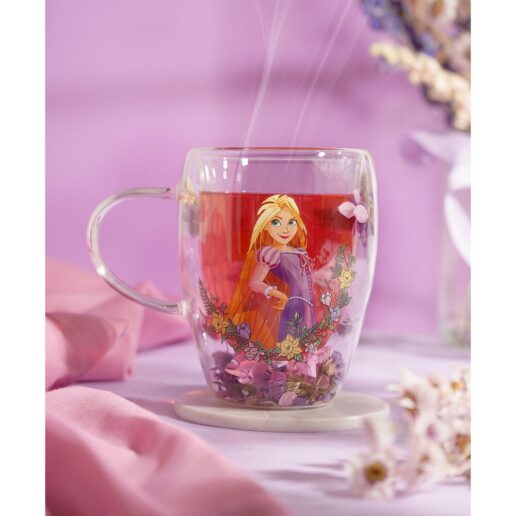 Disney Rapunzel floral decorative glass mug