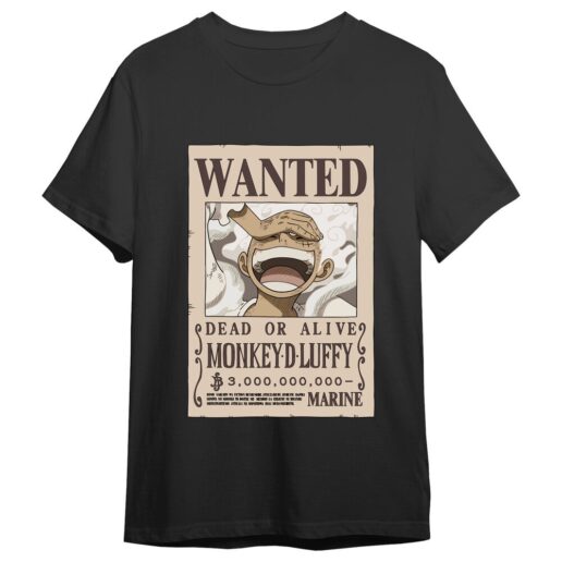 One Piece Monkey D. Luffy Wanted adult t-shirt