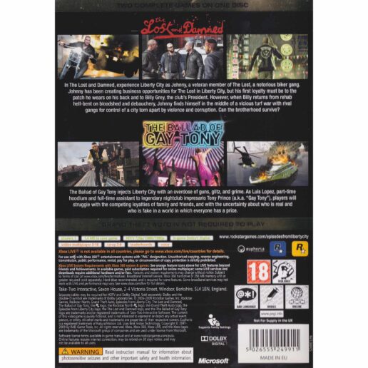 Grand Theft Auto Episodes from Liberty City Xbox 360 (Begagnad)