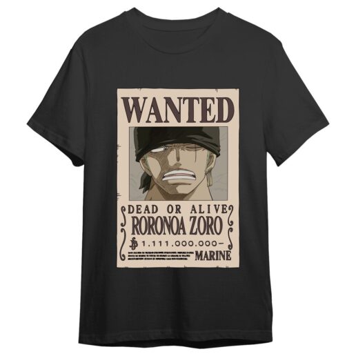 One Piece Roronoa Zoro Wanted adult t-shirt