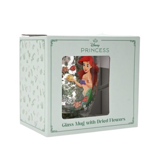 Disney Princess Ariel floral decorative glass mug