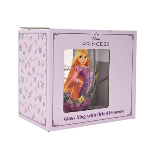 Disney Rapunzel floral decorative glass mug