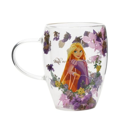 Disney Rapunzel floral decorative glass mug