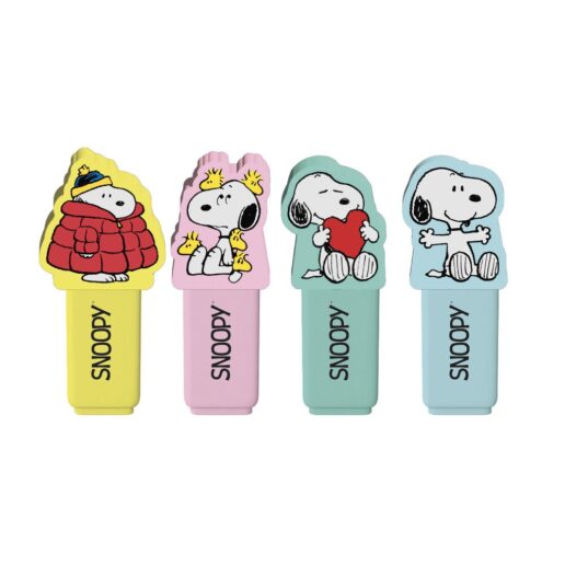 Snoopy Peanuts set of 4 highlighters with topper
