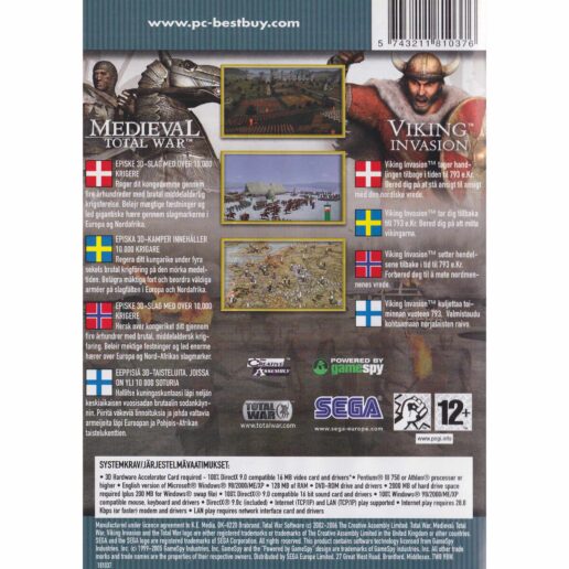 Medieval Total War + Viking Invasion Expansion Pack Gold Edition PC DVD Best Buy Nordic (Begagnad)