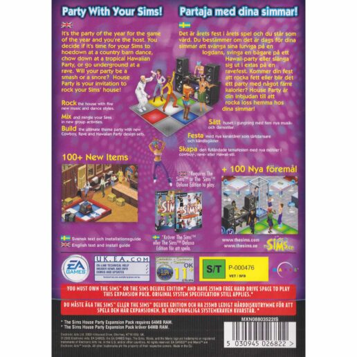 The Sims House Party Expansion Pack PC CD Swedish (Begagnad)