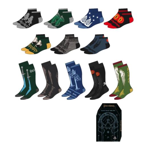 The Lord of The Rings Hobbit assorted adult 12 socks set