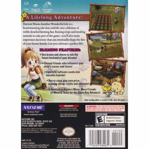 Harvest Moon Another Wonderful Life Nintendo Gamecube IMPORT (Begagnad)
