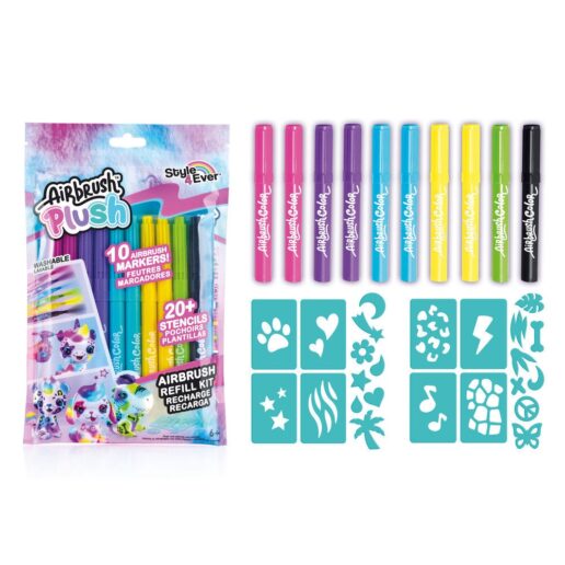 Airbrush Plush Airbrush refill 10 washable markers