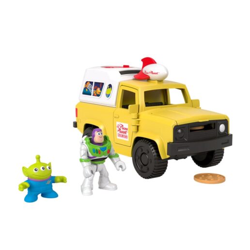 Imaginext Disney Pixar Toy Story Pizza Planet truxk + Buzz Lightyear and Alien figures