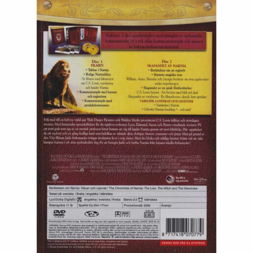 Berättelsen om Narnia Häxan och Lejonet Collectors Edition DVD (Begagnad)