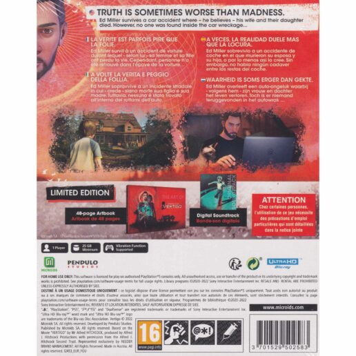 Alfred Hitchcock Vertigo Limited Edition Playstation 5 PS5