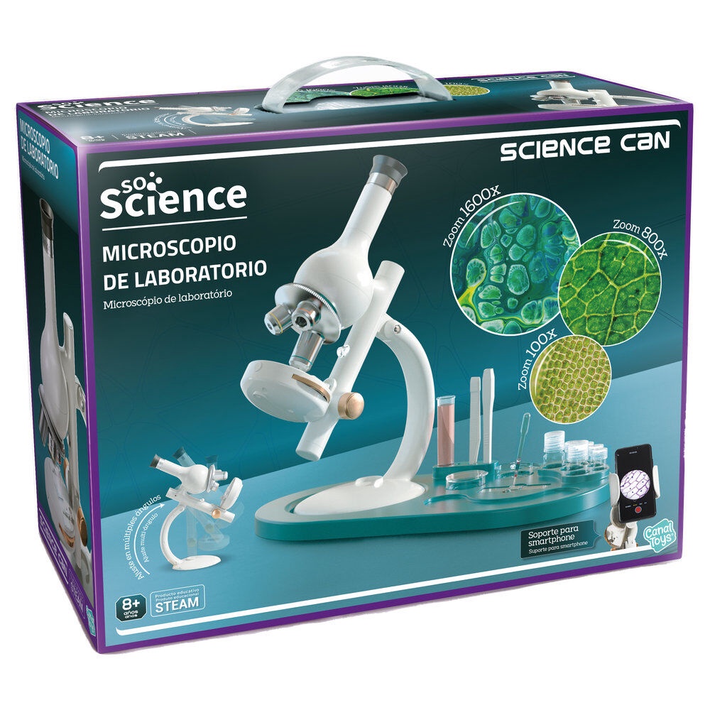 Science professional laboratory microscope with mobile stand - RetroDungeon