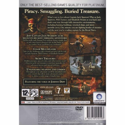 Pirates of the Caribbean The Legend of Jack Sparrow Playstation 2 PS2 Platinum (Begagnad)