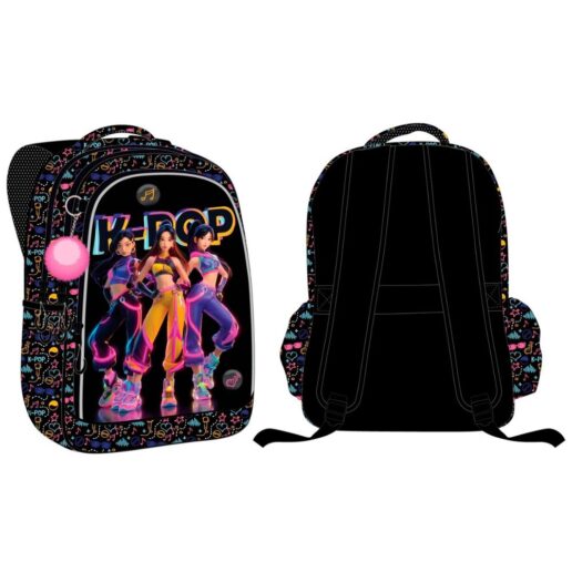 KPop backpack pompon key ring + metal pins 43cm KPop backpack pompon key ring + metal pins 43cm