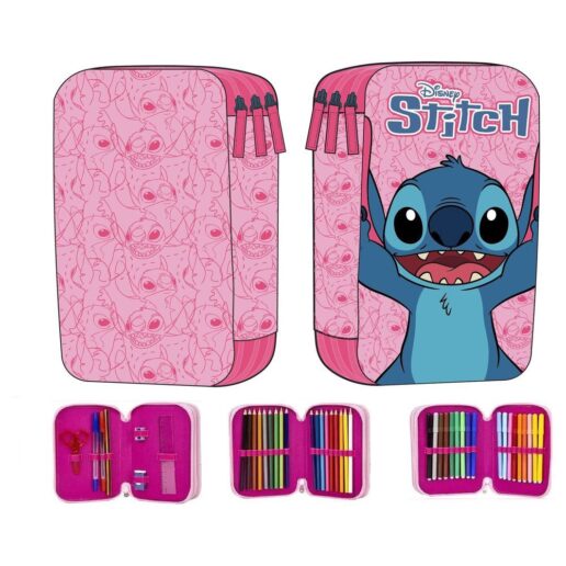 Disney Stitch triple pencil case