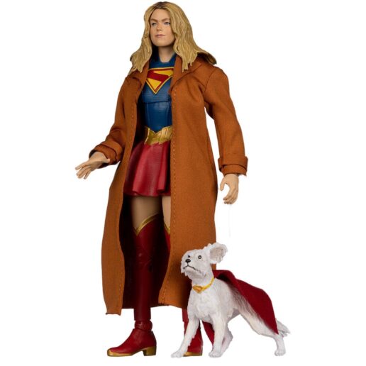 DC Comics Supergirl Deluxe Theatrical Edition Gold Label Collection Supergirl & Puppy Kripto figure 18cm