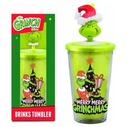 The Grinch themed glass