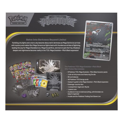 English Pokemon Pitch Black Mega Evolution Expansion Elite Trainer Card game case