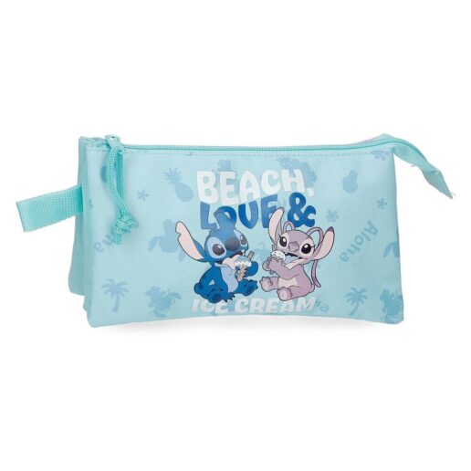 Disney Stitch Beach & Love triple pencil case