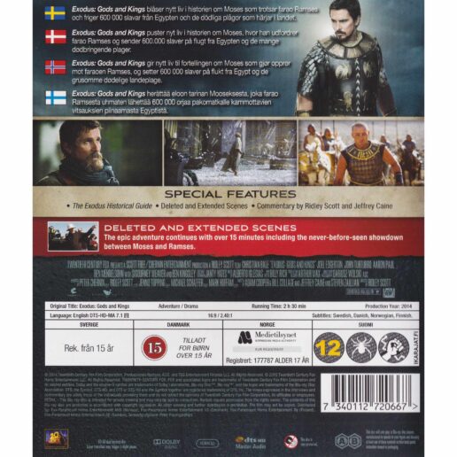 Exodus Gods and Kings Blu-Ray (Begagnad)