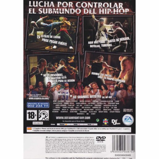 Def Jam Fight for NY Playstation 2 PS2 Spanish (Begagnad)