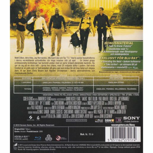 Takers Blu-Ray (Begagnad)