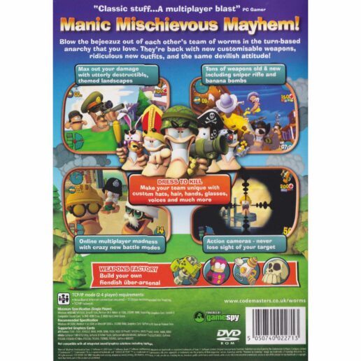 Worms 4 Mayhem PC DVD Exclusive (Begagnad)