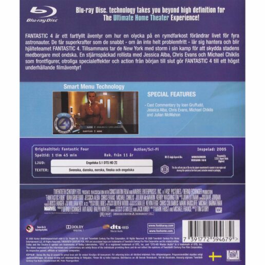Fantastic Four Blu-Ray (Begagnad)