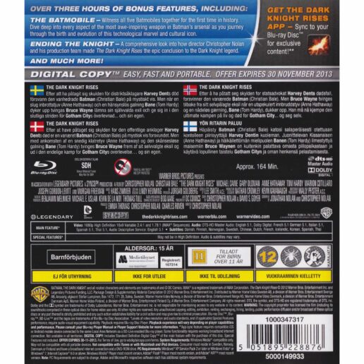 The Dark Knight Rises Blu-Ray (Begagnad)