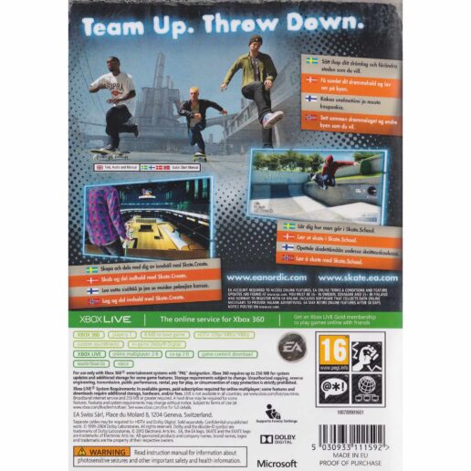 Skate 3 Xbox 360 Classics Nordic (Begagnad)