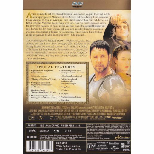 Gladiator DVD (Begagnad)