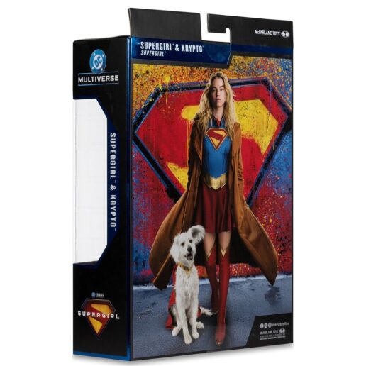 DC Comics Supergirl Deluxe Theatrical Edition Gold Label Collection Supergirl & Puppy Kripto figure 18cm