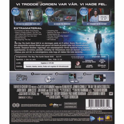 The Day the Earth Stood Still Blu-Ray (Begagnad)