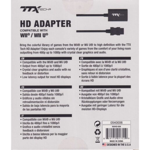 TTX Tech HD Adapter Nintendo Wii & Wii U