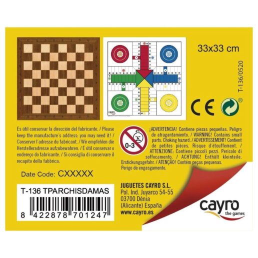 Parcheesi & Chess wooden board