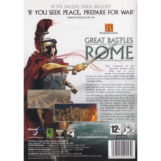 The History Channel Great Battles of Rome PC DVD (Begagnad)