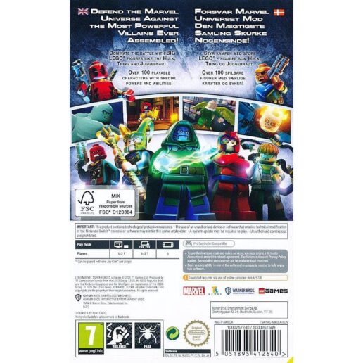Lego Marvel Super Heroes Nintendo Switch (Code in a box)