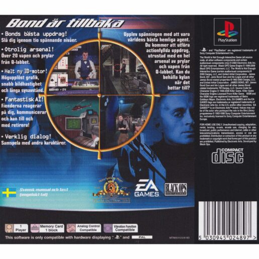 007 The World is Not Enough Playstation 1 PS1 Nordic (Begagnad)