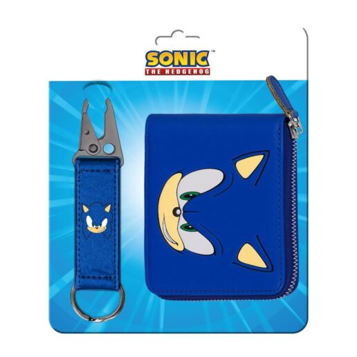 Sonic the Hedgehog keyring + wallet set