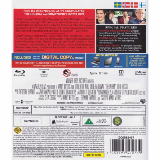 The Intern Blu-Ray (Begagnad)