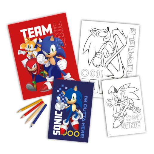 Sonic the Hedgehog colouring set with notebook