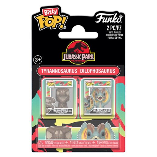 Bitty POP pack 2 figures Jurassic Park Tyrannosaurus Fossil & Dilophosaurus