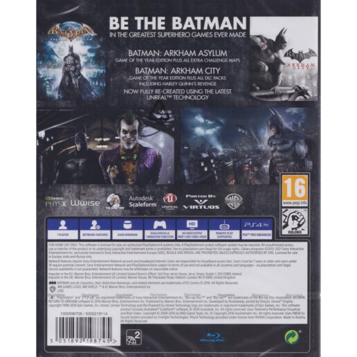 Batman Return to Arkham Playstation 4 PS4